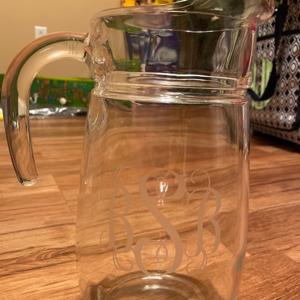 Glass Pitcher and 6 Glasses